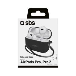 SBS Silikon-Etui für Apple AirPods Pro 2 schwarz