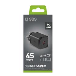 SBS Netzladegerät mit PD-Technologie 45 W-USB-C-GaN schwarz