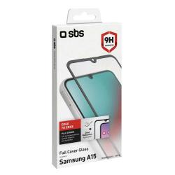 SBS Glas Displayschutz Full Cover für Samsung Galaxy A15 transparent