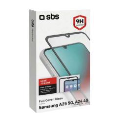 SBS Glas Displayschutz Full Cover für Samsung Galaxy A25 5G/A24 4G transparent