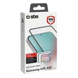 SBS Glas Displayschutz Full Cover für Samsung Galaxy A35/A55 transparent