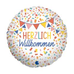 GRABO Folienballon Herzlich Willkommen 46 cm bunt