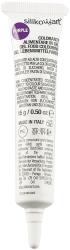 Tube mit lila Lebensmittelfarbe in Gel-Form. 15 g Inhalt. Geeignet für Zucker- und Marzipanpaste. Hochkonzentriert.