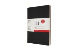 Moleskine Cahier Studien - Notizheft A4, Liniert, Kartoneinband, Schwarz, Cranberry Rot, 2 Bde. - Taschenbuch