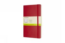 Rotes Notizbuch mit elastischem Verschluss. Es hat leere Seiten für Notizen.
