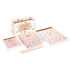 Desk Organizer Posh+pop Serie Cozy inklusive Blöcke und Stift rosa