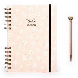 Spiralnotizbuch inklusive Kugelschreiber Posh+pop Serie Cozy take notes beige