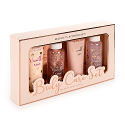 Body Care-Set aus Body Lotion, Body Scrub, Duschgel und Badeschaum Serie Cozy