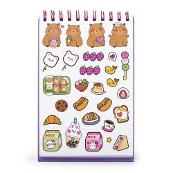 Sketchbuch Dreampop Capybara mit Gelstiften, Stickern und Stempel