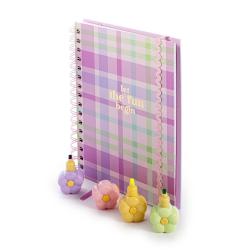 Notizbuch inkl. 4 Leuchtstifte Posh + Pop Karo
