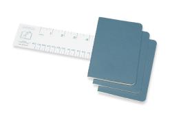 Moleskine Cahier Notizhefte Liniert, Pocket, A6, Kartoneinband, 3er Set, Lebhaftes Blau - geheftet