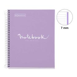Lila Notizbuch mit Spiralbindung. Auf dem Cover steht 'notebook THE ORIGINAL' in Weiß.
