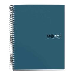 Dunkelblaues Notizbuch mit Spiralbindung. Auf dem Cover steht 'MR NOTEBOOK 1 THE ORIGINAL'.