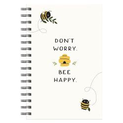 Notizbuch Don't Worry Bee Happy A5 Spiralbindung weiß