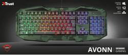 Trust Gaming Keyboard - GXT 830-RW Avonn, mit LED-Beleuchtung, camo green 