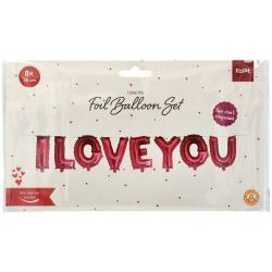 Folienballon I LOVE YOU 36 cm 8-teilig rot