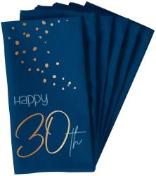 FOLAT Servietten Elegant True Blue Happy 30th 33 x 33 cm 10 Stück blau