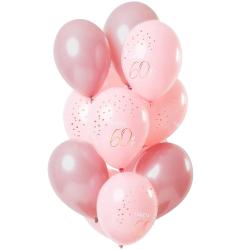 FOLAT Luftballons Zahl 60 aus Latex ca. 30 cm 12 Stk rosa/roségold