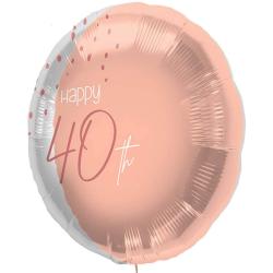FOLAT Folienballon Elegant Lush Blush Happy 40th 45 cm roségold/transparent