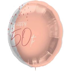 FOLAT Folienballon Elegant Lush Blush Happy 50th 45 cm roségold/transparent