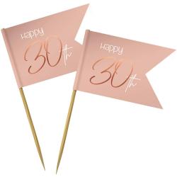 FOLAT Partypicker Elegant Lush Blush Happy 30th 36 Stück pink