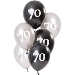 Latexballons 70 23 cm 6 Stück schwarz/silber