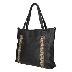 Shopper aus PU-Leder 41 x 13 x 37 cm schwarz