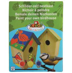 Nistkasten aus Holz zum Bemalen inkl. Farben und Pinsel