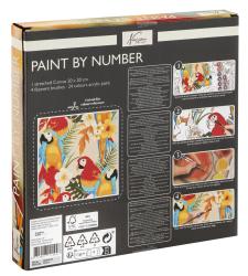 Paint by Number Set mit 24 Farben. Enthält eine Leinwand und 4 Pinsel.