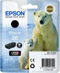 Schwarze Tintenpatrone von Epson. Abgebildet sind ein Eisbär und ein Eisbärenjunges.