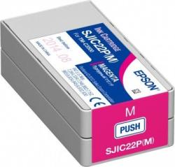 Magenta Tintenpatrone für Drucker. Auf der Verpackung sind die Produktdetails abgebildet.