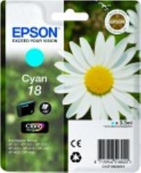 Epson Tintenpatrone in Cyan. Verpackung zeigt eine Blume und enthält Informationen zu kompatiblen Druckermodellen.