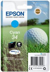 Cyan Tintenpatrone von Epson. Verpackung zeigt eine Golfball-Szene auf grünem Rasen.