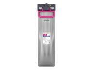 Silberne wiederaufladbare Batterie mit pinkem Griff. Eignet sich für verschiedene Geräte.