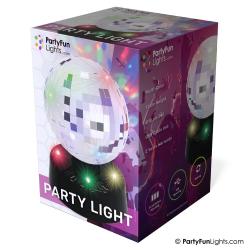 LED USB Partykugel Spiegelglas silber/schwarz