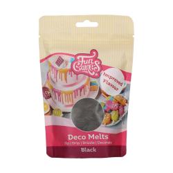 Tüte mit Deco Melts in schwarz. Für das Dekorieren von Kuchen und Süßigkeiten.