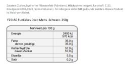 Tüte mit Deco Melts in schwarz. Für das Dekorieren von Kuchen und Süßigkeiten.