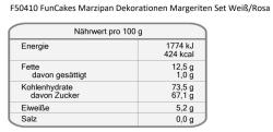 Verpackung mit essbaren Blumen-Dekorationen. Enthält gelbe und rosa Blüten.