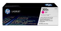 Schwarze Verpackung für einen HP LaserJet Druckerpatrone. Die Farbe ist Magenta, mit dem HP Logo.