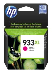 Schwarze Verpackung für Druckerpatrone. Magenta-Farbe, Modell 933XL.