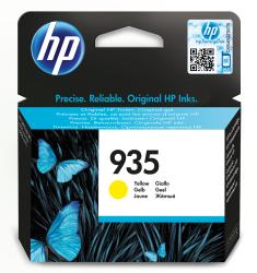 Schwarze Verpackung für HP Tinte. Gelbe Farbe, Modellnummer 935.
