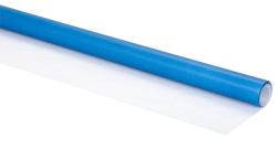Rolle blauer Geschenkpapier. Glatte Oberfläche, leicht glänzend.