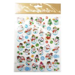 X-Mas Dekosticker Schneemann/Weihnachtsmann 1 Blatt sortiert