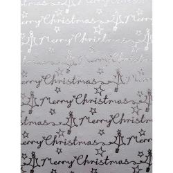 Geschenkpapier Merry Christmas mit silbernen Akzenten 1,5 m x 70 cm 
