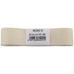 Taftband 25 mm x 3 m creme