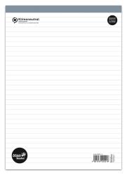 Weißes liniertes Notizblatt. Oben mit Logo und unten mit Markenname.