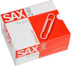 Weiße Verpackung mit rotem Design. Enthält 50 Büroklammern.