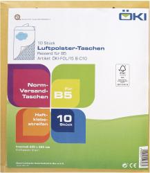 Braune Luftpolster-Taschen, 10 Stück. Für B5-Format. Mit Haftklebestreifen. Innenmaße 220 x 265 mm.