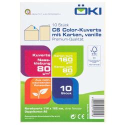 ÖKI Creativ Color Doppelkarten A6 mit Einleger + C6 Kuverts vanille 10 Stück