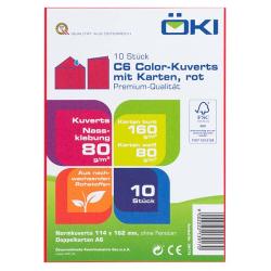 ÖKI Creativ Color Doppelkarten A6 mit Einleger + C6 Kuverts korallenrot 10 Stück